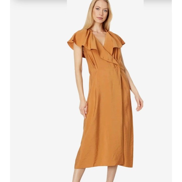 Vince Dresses & Skirts - Vince Women's Braid Trim Flutter Wrap Dress